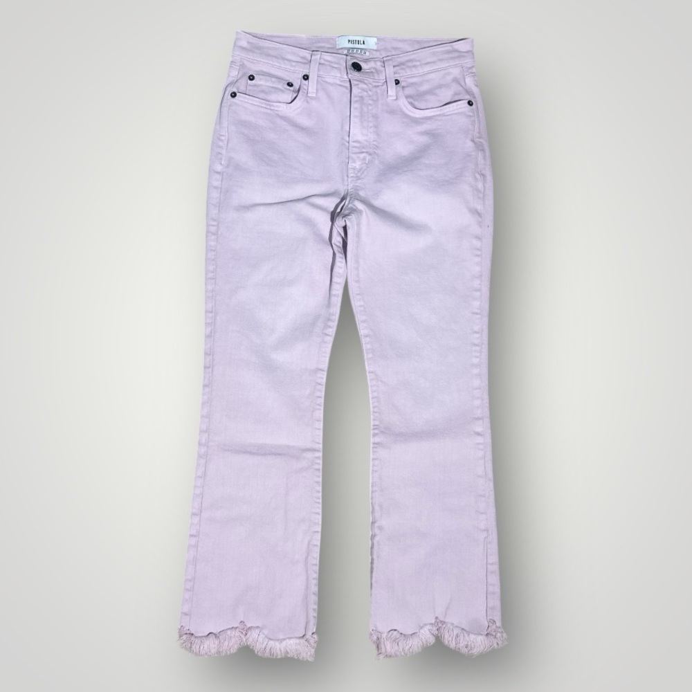 Pistola Soft Pink Cropped Jeans Raw Hem Size 27